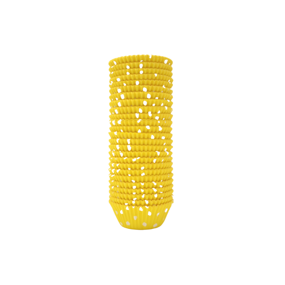 Capacillos #72 para Cupcakes 500 Piezas - Amarillo Polka