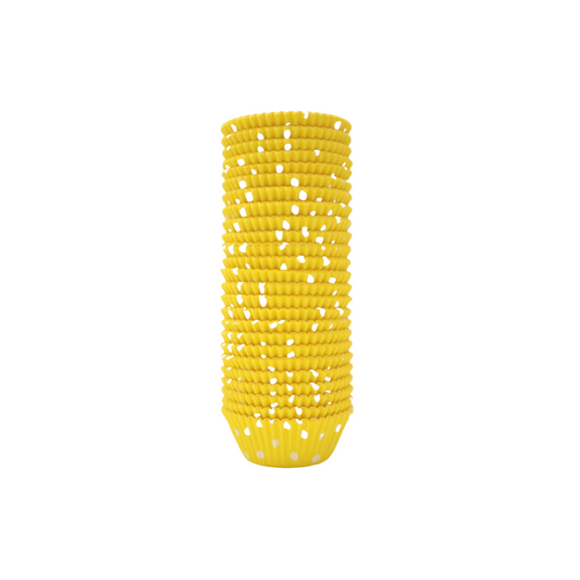 Capacillos #72 para Cupcakes 500 Piezas - Amarillo Polka