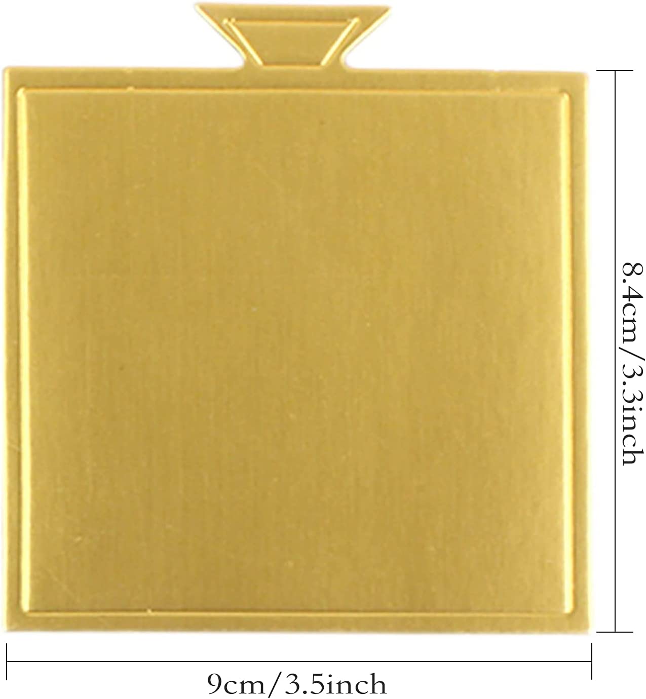 Bases Doradas para Mini Postre - Cuadrada, 100 piezas 9cm