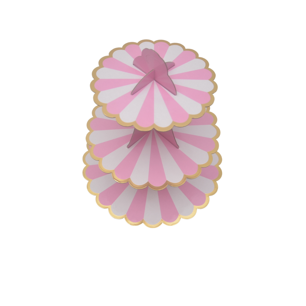 Torre para Cupcakes Rosa - 3 Niveles, 1 set